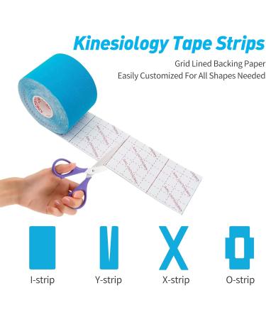 Brifantico Kinesiological Tape - 5 Rolls of Waterproof Breathable Elastic Muscle Band for Sports & Pain Relief Latex-Free - 5cm x 5m - Buy Online on GoSupps.com