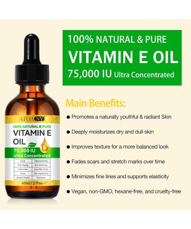  WANFAER Pure Vitamin E Skin Oil Natural Organic Vitamin E Oil for Body Scars and Cuticles Hair and Face Cold Pressed Cruelty-Free Skin Repair - Buy Online on GoSupps.com