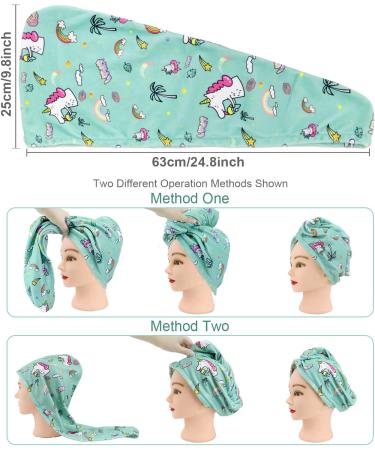 FAISOTY 3Pcs Microfiber Hair Towel for Kids - Quick Drying Hair Towel with Button - Ideal for Wet Hair Drying - Kids/Girls/Women - Buy Online on GoSupps.com