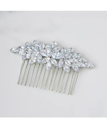 SWEETV Rhinestone Wedding Hair Comb - Bridal Crystal Hair Clip for Bridesmaids, Silver-01 - Buy Online on GoSupps.com