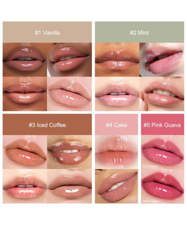 5-Color Lip Balm Butter Set-With Shea Butter&Avocado Oil Natural Ingredients Lightweight&Non-Sticky Instant Hydration 5 Shades (Vanilla/Mint/lced Coffee/Cake/Guava) Natural Scent Ideal for Gifting - Buy Online on GoSupps.com