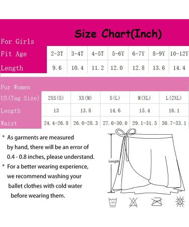 Domusgo Girls Women Ballet Skirts | Adjustable Wrap Chiffon Dancewear | Pink/Black | Size L | Perfect for Competition, Party, Celebration | Ages 10-12 Years - Buy Online on GoSupps.com