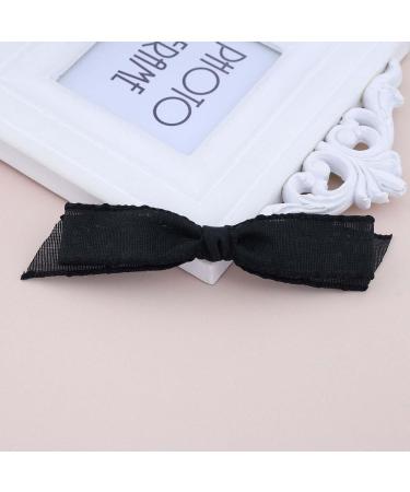 Aneneiceera Vintage Black Silk Bow Hair Clip Silk Bow Hair Barrette Chiffon Hair Bow Clip Tulle Bowknot Clips French Bowknot Headpieces Decorative Hair Accessories for Women and Girls (Black) - Buy Online on GoSupps.com