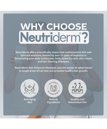Neutriderm Hair Enhancer Shampoo - Thickening & Strengthening for Weak Thinning & Damaged Hair - 250ml (8.45 fl oz) | International Shipping Available - Buy Online on GoSupps.com
