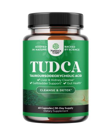 Advanced Bile Salt TUDCA Supplement - Extra Strength TUDCA 500mg per Serving Bile Salts for Gallbladder Kidney and Liver Support - High Purity Tauro Ursodeoxycholic Acid Liver and Gallbladder Cleanse 60 Count (Pack of 1)