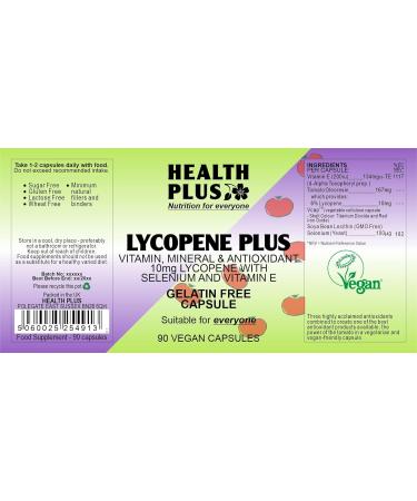 Health Plus Lycopene Plus 10mg Men's Health Supplement - 90 Gelatin Free Capsules - Buy Online on GoSupps.com