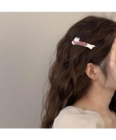 amangul Hair Clip Acrylic Alligator Clip Hair Accessory Cute Cartoon Print Hair Barrettes for Women and Girl(Blue Plaid Cat) - Buy Online on GoSupps.com