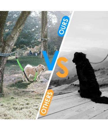 Hawsam 50ft Dog Tie Out Cable for Camping with 4ft Bungee Binding - Overhead Trolley System for Small/Midium/Large Dogs up to 300 lbs with 360 Movable Pulley for Gardens Parks and Camping 50ft Calbe and 4ft Bungee Binding - Buy Online on GoSupps.com