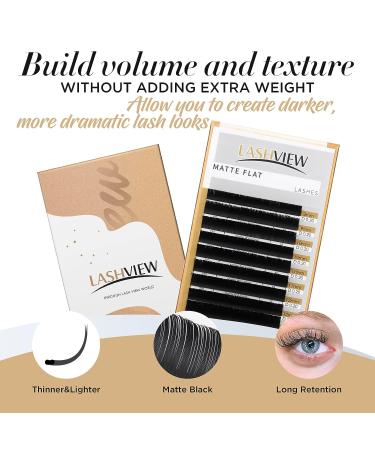 LASHVIEW Ellipse Flat Eyelash Extensions 0.15mm C Curl Mixed Tray 8-15mm - Mink Black Individual Lashes for Professional Salon Use - Buy Online on GoSupps.com