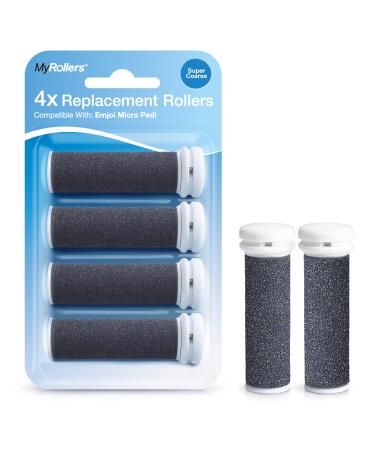 4 x Super Coarse Micro Mineral Replacement Rollers Compatible with Emjoi Micro Pedi