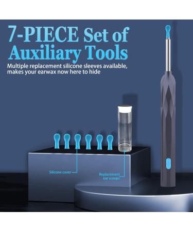 1920P HD Ear Wax Removal Tool with Camera | Soft Silicone Ear Scoop for Cleaning | 6 LED Lights | Compatible with iPhone, iPad, Android - Gray - Buy Online on GoSupps.com