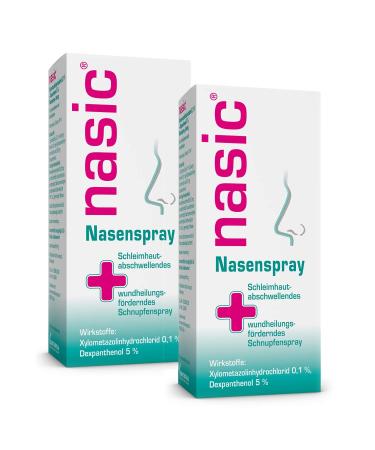 Nasic nasal spray with the PLUSS |Decongling & wound healing -promoting runny nose spray for adults & school children |With xylometazoline & dexpanthenol |Sparset with 2 x 10 ml 10 ml (2 Pack)
