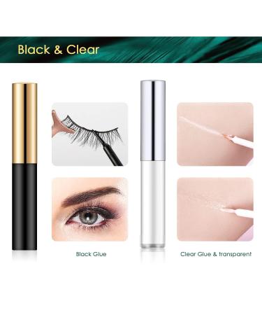 Lanciley False Eyelash Glue False Eyelash Glue with White and Black Applicator Brush Waterproof and Strong Hold False Eyelash Glue 3g*2 - Buy Online on GoSupps.com