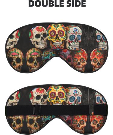 SSIMOO Sugar Skulls Eye Mask - Ultra-Soft Light-Blocking Comfortable Sleep Accessory - International Shipping Available - Buy Online on GoSupps.com