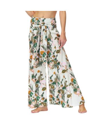 HAIBING Wide Leg Pants Soft and Patterned Wide Legs Elegant and Stylish Pants for Women. (S)