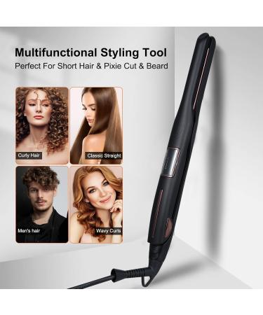 Mini Hair Straightener - Professional Smoothing Iron for Short Hair Beards & Ponytails Fast Heating 15s 80-230 C LCD Display Compact Styling Tool - Buy Online on GoSupps.com