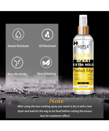 8.45 fl oz Lace Melting and Holding Spray Glue-Less Hair Adhesive for Wigs Lace Bond Adhesive Spray Wig Spray for Closure Wigs Closure Front Extensions Strong Natural Finishing Hold with Control - Buy Online on GoSupps.com