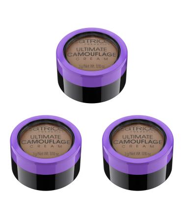 Catrice Ultimate Camouflage Cream Concealer Cream cover make -up not comedogen 3 -pack (3x3g) brown No. 090 n Espresso Beige