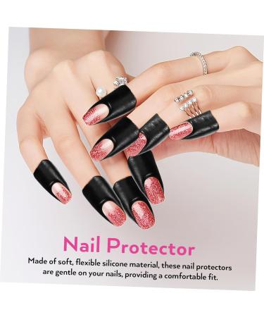 minkissy Nail Protector 100 Sheets manicure s Nail Protectors safety mask tool nail adhesive tape Nail Guards For Painting Nails protective case Protective agent Silica gel 3.00X2.50X0.10CM As Shown - Buy Online on GoSupps.com