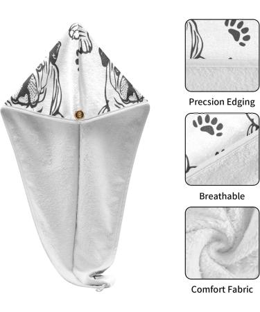 Sad Bulldog Hair Towel 2 Pack | Super Absorbent Quick Dry Hair Turbans for Women & Girls - Buy Online on GoSupps.com