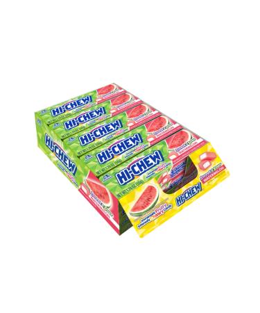 HI-CHEW Watermelon - Box of 15 Sticks 1.76oz ea | Unique Fun Soft & Chewy Taffy Candy | Immensely Juicy Fruit Flavors Watermelon 15 Sticks