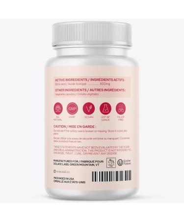 Boric Acid Vaginal Suppositories by Solace | 100% Pure - Intimate Area pH Balance Sensitive Care Yeast Infections | 30 count - Buy Online on GoSupps.com