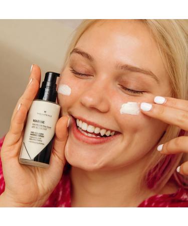 MARINE Super Fluid Anti-Wrinkle Cream for Women and Men with 30 SPF UVA/UVB and Blue Light Sunscreen with Marine Collagen I 3 Hyaluronic Acids I Retinol I Ceramides or Bakuchiol 50ml - Buy Online on GoSupps.com