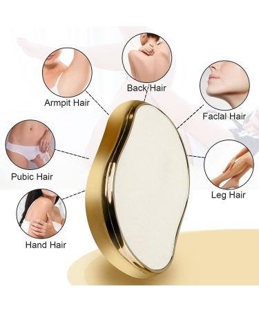 Crystal Hair Eraser - Reusable Painless Hair Remover Tool for Women and Men - Gold - Buy Online on GoSupps.com