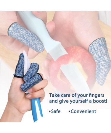 RIVIEVAL 12pc Finger Cots Set - Reusable Thumb Protector for Cut Resistance in Kitchen, Garden & Work - Non-Slip, Breathable Finger Guards (Blue) - Buy Online on GoSupps.com