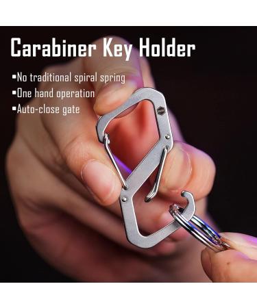 KeyUnity KS Stainless Steel Quick Release Carabiner Clip - Perfect for Keys Flashlight Folding Knife & Whistles | Durable & Secure - Buy Online on GoSupps.com