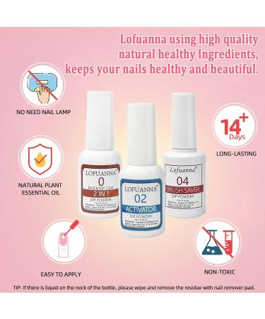 Dipping Powder Liquid Set Nail Dip Powder Liquid with 15ml 2 in 1 Base & Top Coat Activator and Brush Saver for Dip Powder Starter Kit No UV/LED Nail Art Manicure for Home DIY Salon - Buy Online on GoSupps.com