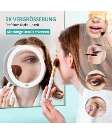 EMKE Cosmetic Mirror with Lighting - 5x - White - Buy Online on GoSupps.com