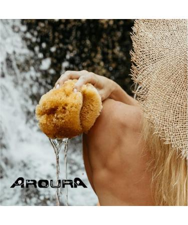 AROURA Natural Sea Wool Sponge | Shower & Bath Sponge | Natural Loofah | Sea Sponge for Body Care | Sea Sponge for Facial Cleansing & Body Washing | Natural Sponge Size 2 - (8-9 CM) - Buy Online on GoSupps.com