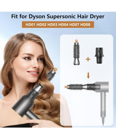 Round Volume Brush and Adapter For Dyson Airwrap HD15 HD01 HD02 HD03 HD04 HD08 Hair Dryer Attachment Hair Tool - Buy Online on GoSupps.com