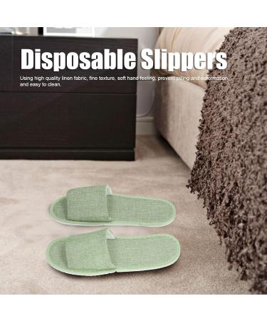 Jenngaoo 20 Couples Disposable Slippers - Breathable Soft Linen Hotel & Spa Slippers Open/Closed Toes 30cm (B-Green) - Buy Online on GoSupps.com