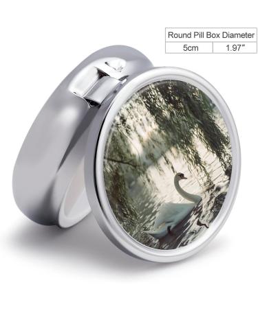 Portable 3 Compartment Pill Box - Travel-Friendly Medicine Organizer with Water Print | Perfect for Purse & Pocket - Buy Online on GoSupps.com