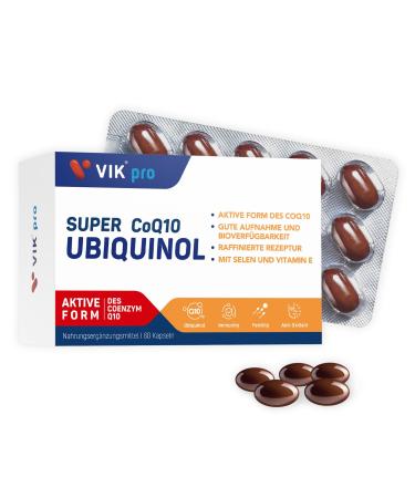 Vikpro Kaneka Ubiquinol Coenzyme Q10 100 mg 60 Capsules High -quality Q10 from natural yeast fermentation capsules high -dose COQ10 laboratory test with certificate daily dose 1 capsule stock for 2 months 60 pieces (1 Pack)