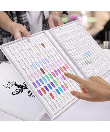 Noverlife Professional 216 Nail Colors Chart - White | Nail Gel Polish Display Booklet for Salon Nail Design | Color Swatches Practice Card Design Board - Buy Online on GoSupps.com