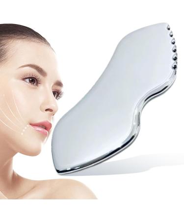 Stainless Steel Gua Sha Tool - 3.9 Metal Facial Massage Comb for Tight Skin & Muscle Pain Relief - Portable & Effective Gua Sha Therapy - Buy Online on GoSupps.com