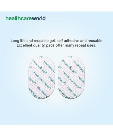 Tens Electrode Pads - Oval Self-Adhesive Electrodes (Pack of 4) for Omron E2 & E4 - 2.2mm Bolt Connection - Buy Online on GoSupps.com