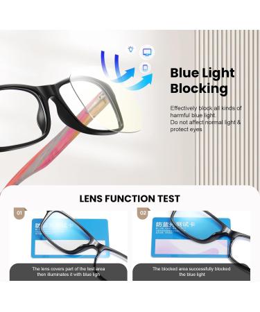 Blue Light Blocking Glasses for Women & Men | Spring Hinge Anti-Glare Eyeglasses for Computer Gaming & TV | Lightweight Bamboo Frames - Buy Online on GoSupps.com