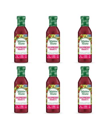 Walden Farms Raspberry Vinaigrette Dressing 12 oz Bottle (Pack of 6) Fresh and Delicious | Sugar Free 0g Net Carbs Condiment | Kosher Certified | So Tasty on Salads | Pizza | Vegetables | Cocktails and More