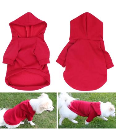 Hualisiji Hooded Dog Sweater - Warm & Lightweight Chihuahua Hoodie for Small Dogs - Easy Wear 2PCs Black & Red - Buy Online on GoSupps.com