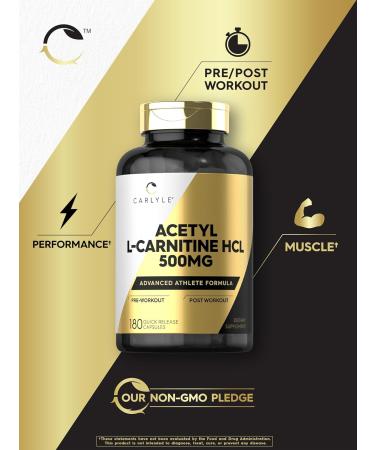 Carlyle Acetyl L-Carnitine HCL 500mg - 180 Count Non-GMO Gluten Free Supplement | International Shipping Available - Buy Online on GoSupps.com