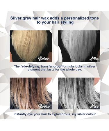 Hair Wax Colour - Sliver Hair Spray Temporary - Hair Dye - Temporary Hair Colour Instant Styling - Natural Hairstyle Color Pomade - Washable Hair Styling Cream for Party - Cosplay & Halloween silver - Buy Online on GoSupps.com