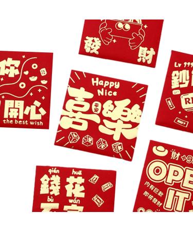 6 Pieces Chinese Lunar New Year Red Envelopes Hong Bao Small Square 2024 Year of Dragon Gifts Red Packets for Graduation G Style G - Buy Online on GoSupps.com