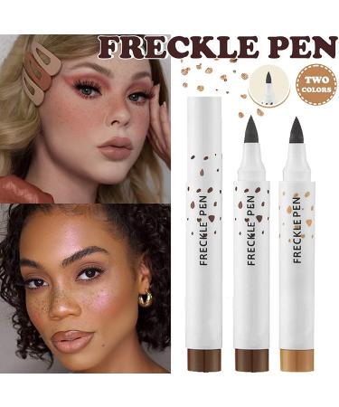 Lovelycat Freckle Pen Faux Freckle Pen Colour Pop Freckle Pen Supernaturally realistic freckles makeup brush Fantastic freckles pen Long-lasting waterproof soft-point absorbent pen for a natural and easy makeup look (Double) - Buy Online on GoSupps.com
