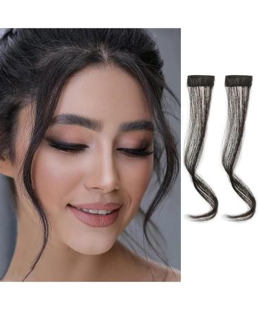 Bangs Hair Clip 2Pcs/set Synthetic Hair Bangs Clip in Front Side Bangs Wavy Curly Hair Extensions 30/35CM Long Natural Dragon beard Bangs Hairpiece for Women Bangs Clip in Hair (Color : 30cm Brown Bl 30cm Brown Black - Buy Online on GoSupps.com