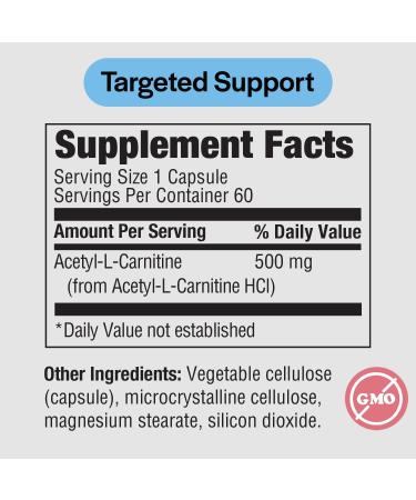 Buy PureFormulas Acetyl L-Carnitine Supplement - 500mg Cognitive & Memory Support - Dairy Free Non-GMO - 60 Capsules - Buy Online on GoSupps.com