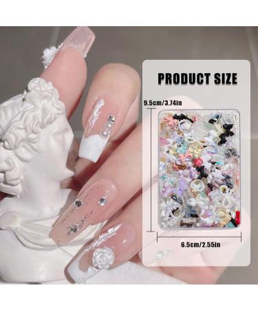 400 Pcs 3D Nail Charms: Lollipop, Butterfly, Flower, Bear, Bow, Heart | Multi-colored Nail Rhinestones, Gems, Pearls for DIY Nail Art Decoration and Jewelry Accessories - Buy Online on GoSupps.com